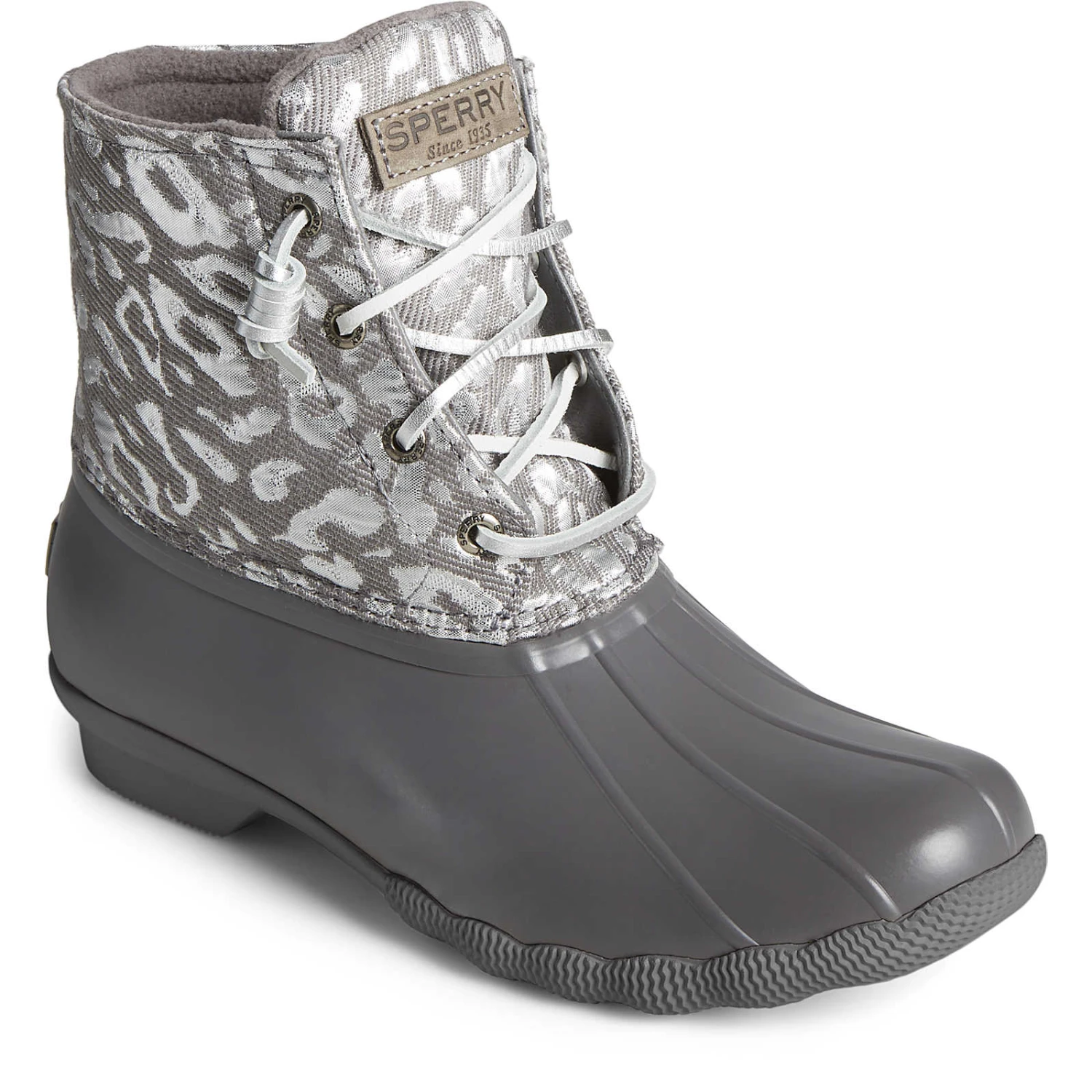 Sperry Top-Sider Women's Saltwater Metallic Jacquard Duck Boot Silver 4 Sperry Top-Sider Women's Saltwater Metallic Jacquard Duck Boot Silver - Image 2