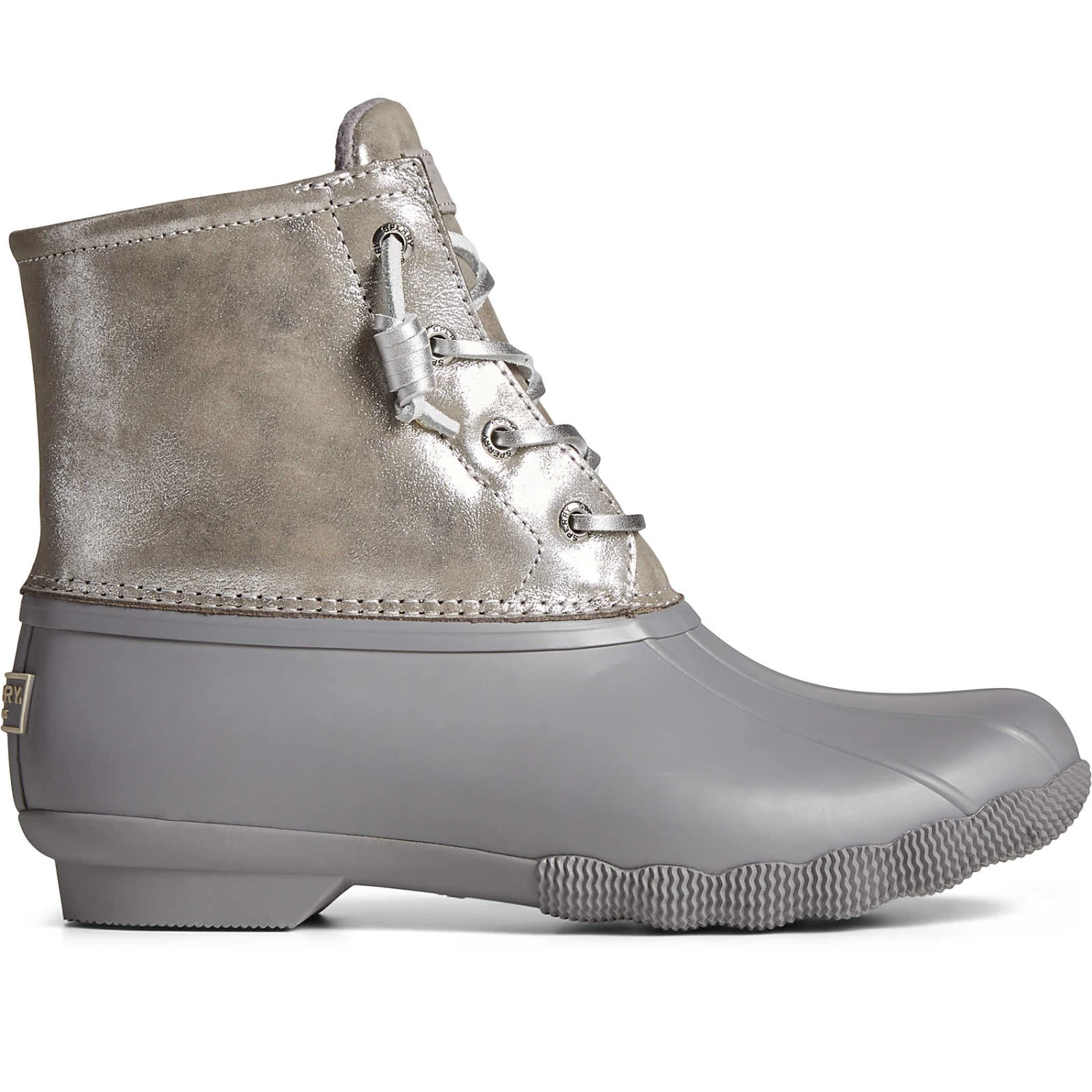 Sperry Top-Sider Women's Saltwater Metallic Leather Duck Boot Silver 3 Sperry Top-Sider Women's Saltwater Metallic Leather Duck Boot Silver