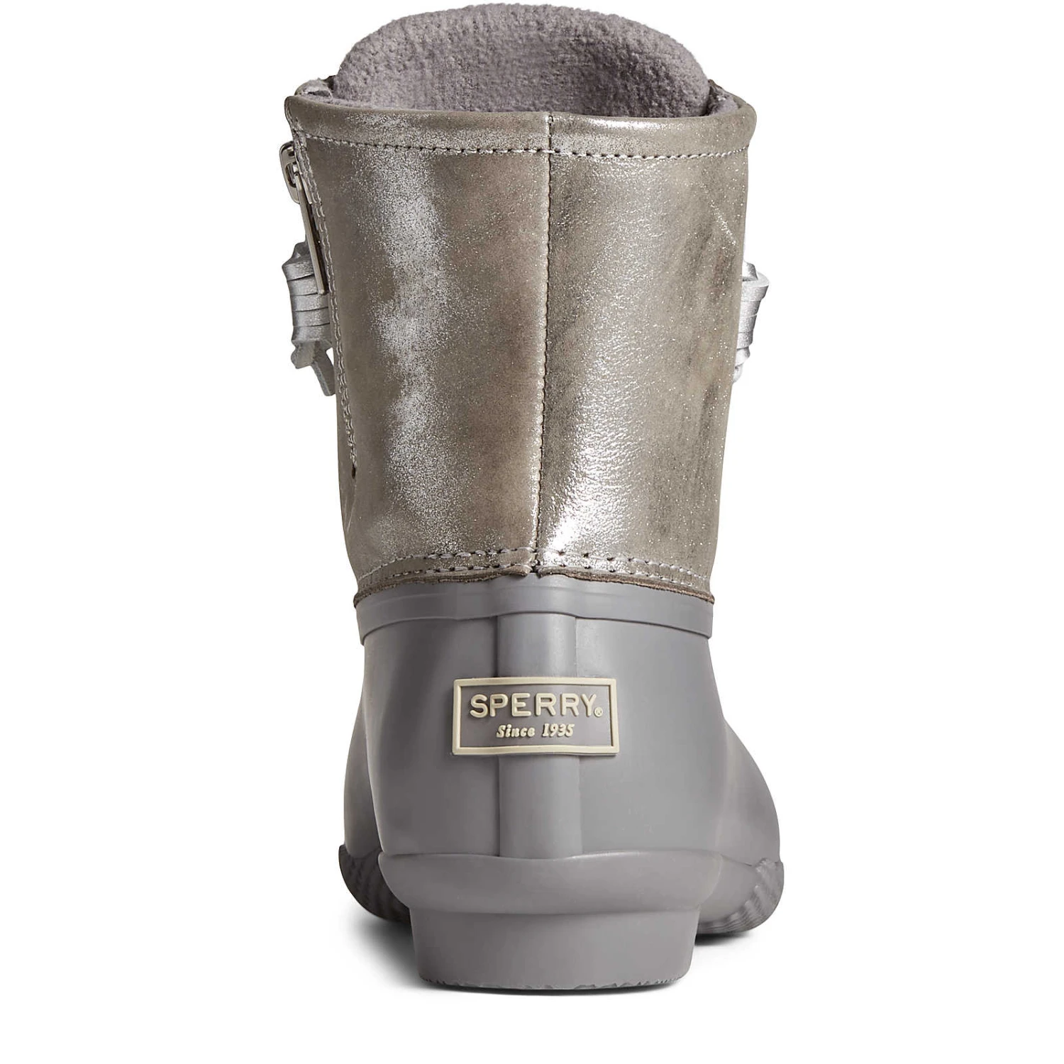 Sperry Top-Sider Women's Saltwater Metallic Leather Duck Boot Silver 5 Sperry Top-Sider Women's Saltwater Metallic Leather Duck Boot Silver - Image 3