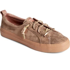 Sperry Top-Sider Women's Crest Vibe Shimmer Leather Sneaker Rose -Sperry Top-Sider Sales STS87914
