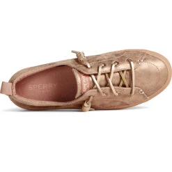 Sperry Top-Sider Women's Crest Vibe Shimmer Leather Sneaker Rose -Sperry Top-Sider Sales STS87914 TOP