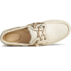 Sperry Top-Sider Women's Songfish Metallic Boat Shoe Offwhite -Sperry Top-Sider Sales STS88148 TOP