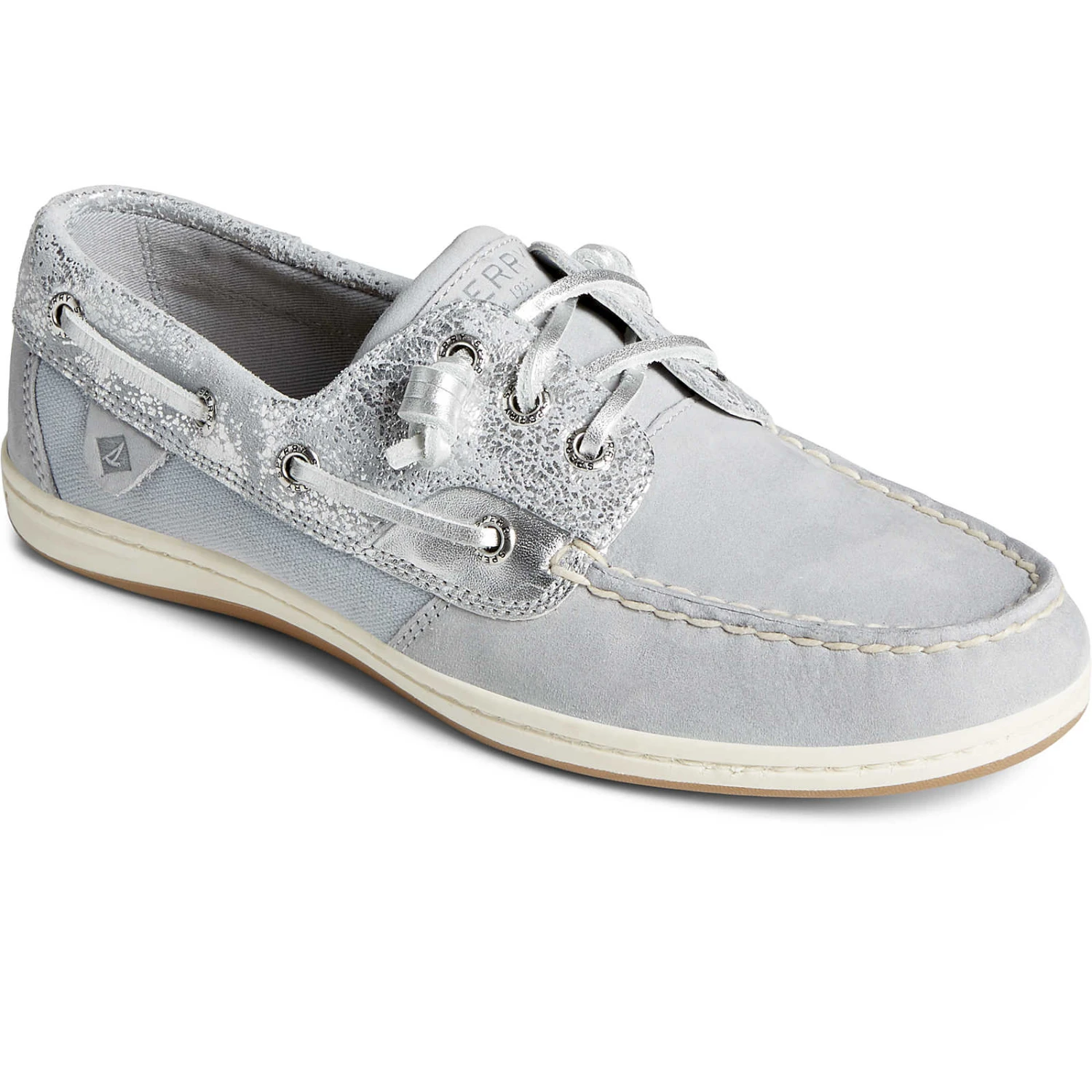 Sperry Top-Sider Women's Songfish Metallic Boat Shoe Silver 4 Sperry Top-Sider Women's Songfish Metallic Boat Shoe Silver - Image 2