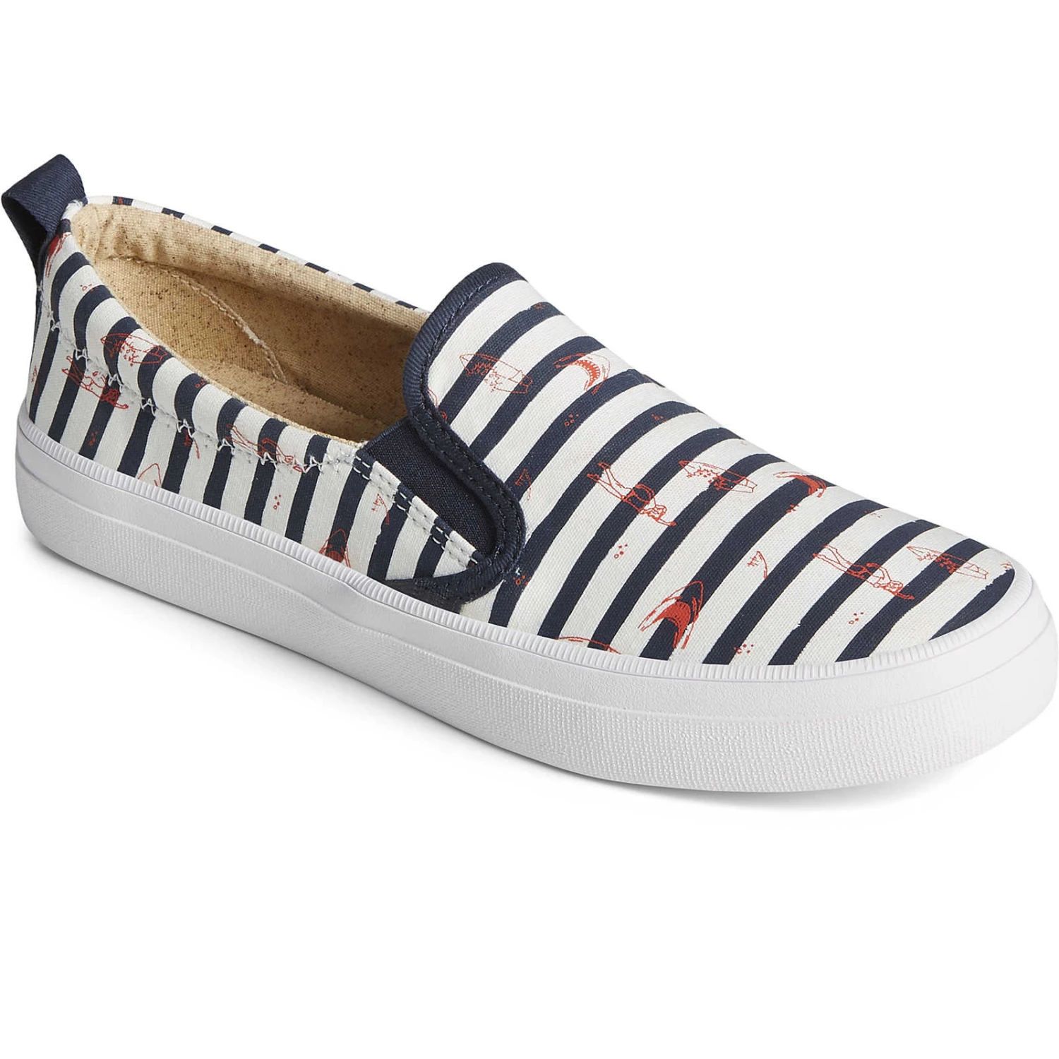 Sperry Top-Sider Women's Sperry X JAWS Crest Twin Gore Stripe Slip On Sneaker Blue 5 Sperry Top-Sider Women's Sperry X JAWS Crest Twin Gore Stripe Slip On Sneaker Blue - Image 3