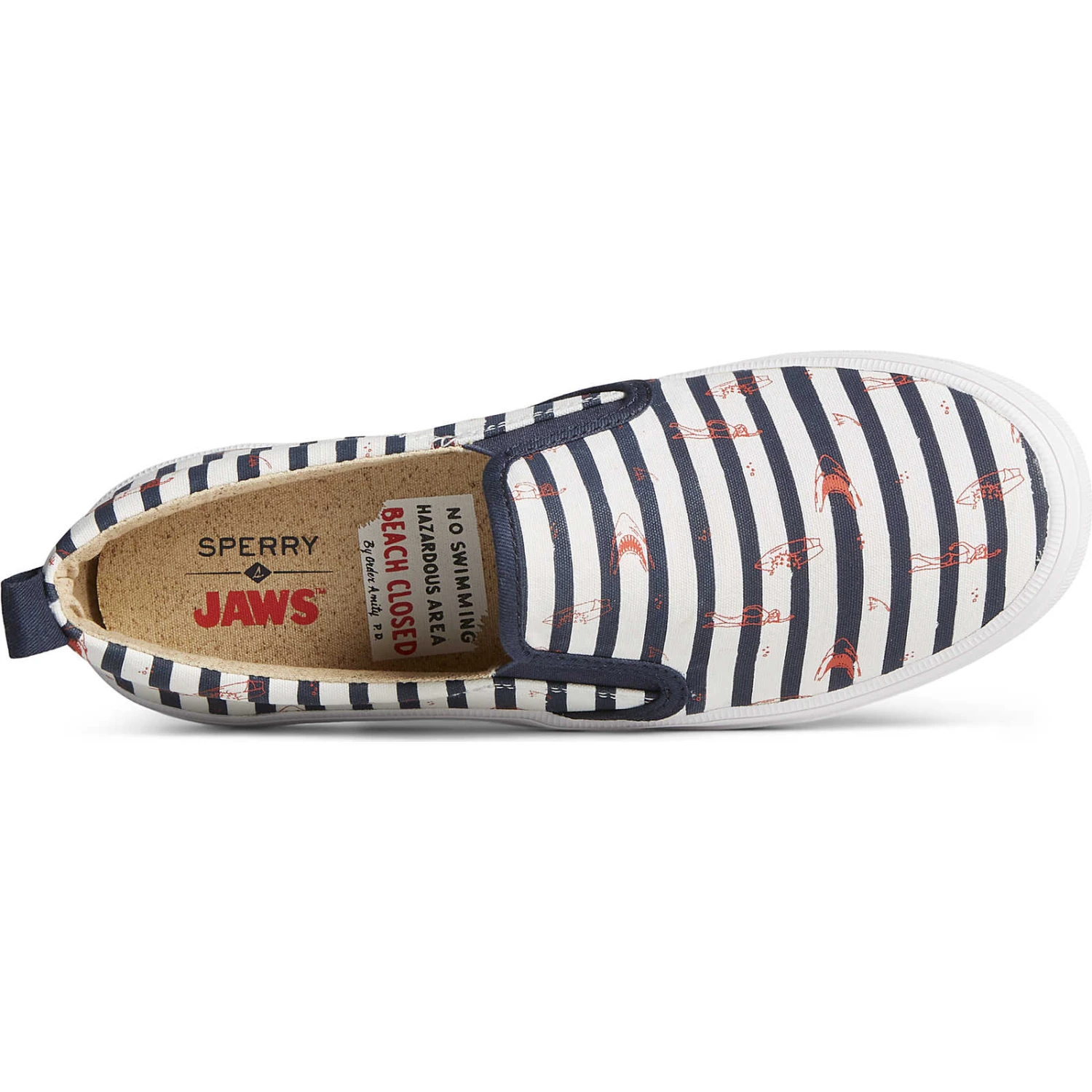 Sperry Top-Sider Women's Sperry X JAWS Crest Twin Gore Stripe Slip On Sneaker Blue 8 Sperry Top-Sider Women's Sperry X JAWS Crest Twin Gore Stripe Slip On Sneaker Blue - Image 6