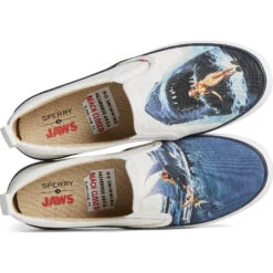 Sperry Top-Sider Women's Sperry X JAWS Crest Twin Gore Poster Slip On Sneaker White -Sperry Top-Sider Sales STS88174 TOP 032122