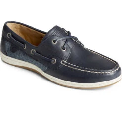Sperry Top-Sider Women's Koifish Textured Stripe Boat Shoe Navy -Sperry Top-Sider Sales STS88208