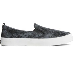 Sperry Top-Sider Women's Crest Twin Gore Metallic Slip On Sneaker Black