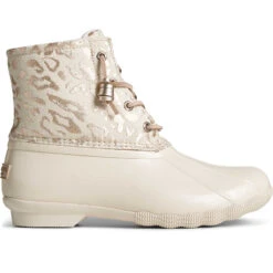 Sperry Top-Sider Women's Saltwater Metallic Jacquard Duck Boot Ivory