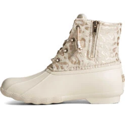Sperry Top-Sider Women's Saltwater Metallic Jacquard Duck Boot Ivory -Sperry Top-Sider Sales STS88315 180