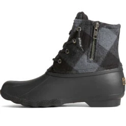 Sperry Top-Sider Women's Saltwater Buffalo Check Duck Boot Black -Sperry Top-Sider Sales STS88316 180