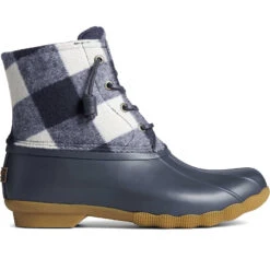 Sperry Top-Sider Women's Saltwater Buffalo Check Duck Boot Navy
