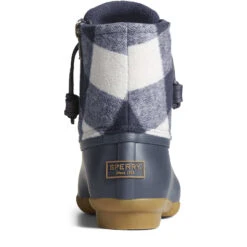Sperry Top-Sider Women's Saltwater Buffalo Check Duck Boot Navy -Sperry Top-Sider Sales STS88317 90
