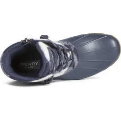 Sperry Top-Sider Women's Saltwater Buffalo Check Duck Boot Navy -Sperry Top-Sider Sales STS88317 TOP