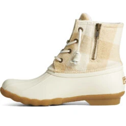 Sperry Top-Sider Women's Saltwater Buffalo Check Duck Boot Ivory -Sperry Top-Sider Sales STS88318 180