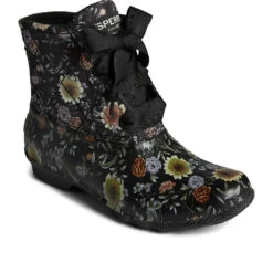 Sperry Top-Sider Women's Saltwater Floral Duck Boot Black -Sperry Top-Sider Sales STS88359
