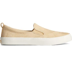 Sperry Top-Sider Women's Crest Leather Palm Embossed Slip On Sneaker Chamomile