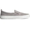 Sperry Top-Sider Women's Crest Leather Palm Embossed Slip On Sneaker Grey