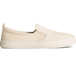 Sperry Top-Sider Women's Crest Twin Gore Shimmer Slip On Sneaker Off White