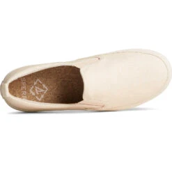 Sperry Top-Sider Women's Crest Twin Gore Shimmer Slip On Sneaker Off White -Sperry Top-Sider Sales STS88459 TOP