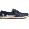 Sperry Top-Sider Women's Songfish Leather Striped Boat Shoe Navy -Sperry Top-Sider Sales STS88648 000