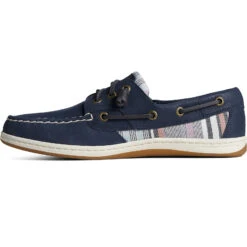 Sperry Top-Sider Women's Songfish Leather Striped Boat Shoe Navy -Sperry Top-Sider Sales STS88648 180