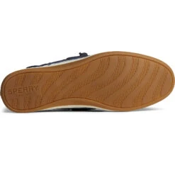 Sperry Top-Sider Women's Songfish Leather Striped Boat Shoe Navy -Sperry Top-Sider Sales STS88648 OUT