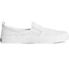 Sperry Top-Sider Women's Crest Twin Gore Perforated Leather Slip On Sneaker White