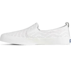 Sperry Top-Sider Women's Crest Twin Gore Perforated Leather Slip On Sneaker White -Sperry Top-Sider Sales STS88664 180