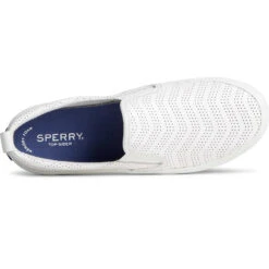 Sperry Top-Sider Women's Crest Twin Gore Perforated Leather Slip On Sneaker White -Sperry Top-Sider Sales STS88664 TOP