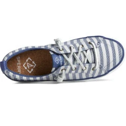 Sperry Top-Sider Women's SeaCycled™ Crest Vibe Striped Textile Sneaker Navy -Sperry Top-Sider Sales STS88682 TOP