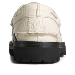 Sperry Top-Sider Women's Sperry X Malbon Authentic Original™ 3-Eye Croc Boat Shoe Ivory -Sperry Top-Sider Sales STS88694 90