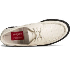 Sperry Top-Sider Women's Sperry X Malbon Authentic Original™ 3-Eye Croc Boat Shoe Ivory -Sperry Top-Sider Sales STS88694 TOP