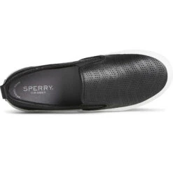 Sperry Top-Sider Women's Crest Twin Gore Perforated Leather Slip On Sneaker Black -Sperry Top-Sider Sales STS88722 TOP