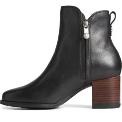 Sperry Top-Sider Women's Seaport Heel Waterproof Leather Boot Black -Sperry Top-Sider Sales STS88965 180
