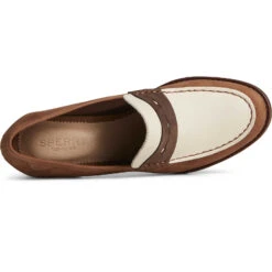 Sperry Top-Sider Women's Seaport Two-Tone Penny Heel Brown/Ivory -Sperry Top-Sider Sales STS88969 TOP