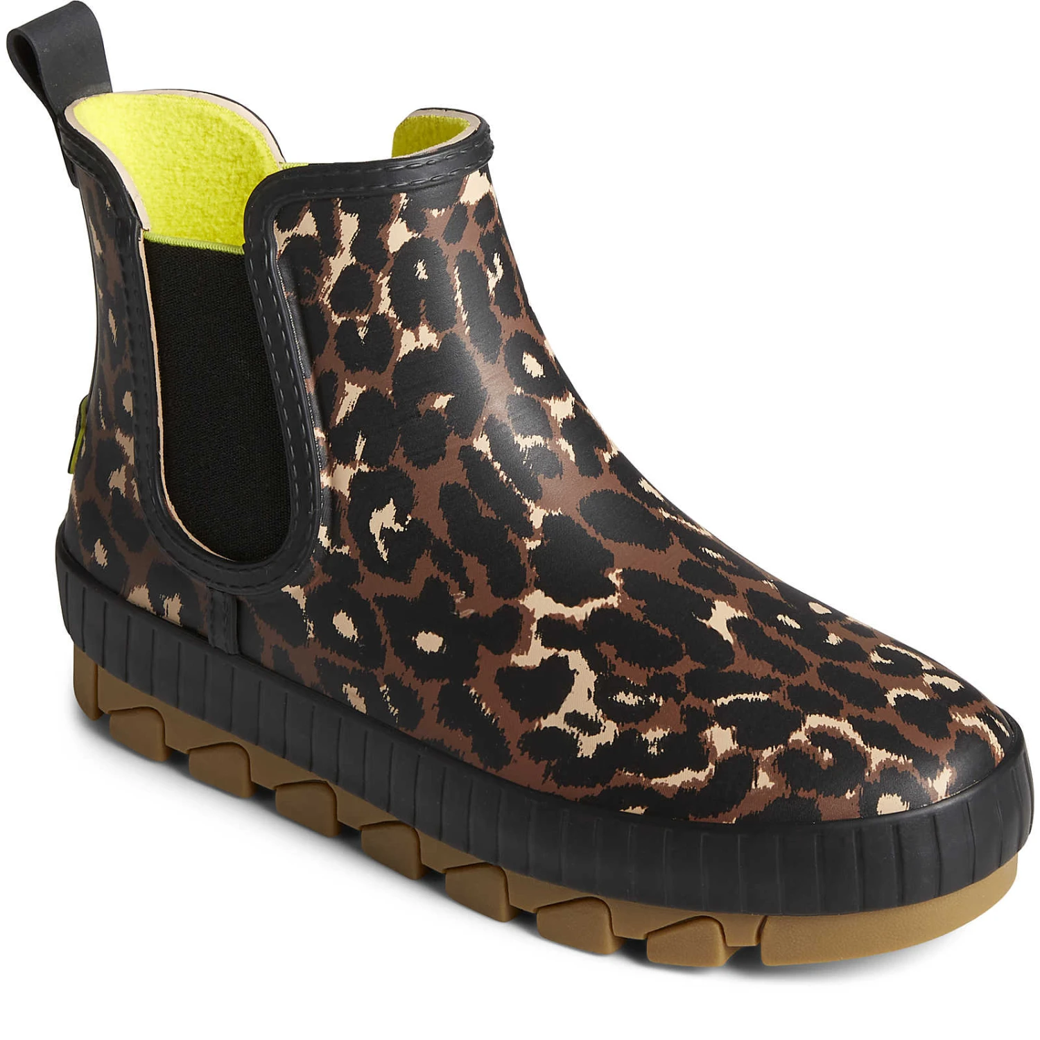 Sperry Top-Sider Women's Torrent Leopard Chelsea Waterproof Rain Boot Black 5 Sperry Top-Sider Women's Torrent Leopard Chelsea Waterproof Rain Boot Black - Image 3