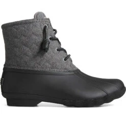 Sperry Top-Sider Women's Saltwater Chevron Wool Duck Boot Black
