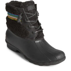 Sperry Top-Sider Women's Saltwater™ Rainbow Sherpa Duck Boot Black -Sperry Top-Sider Sales STS89081