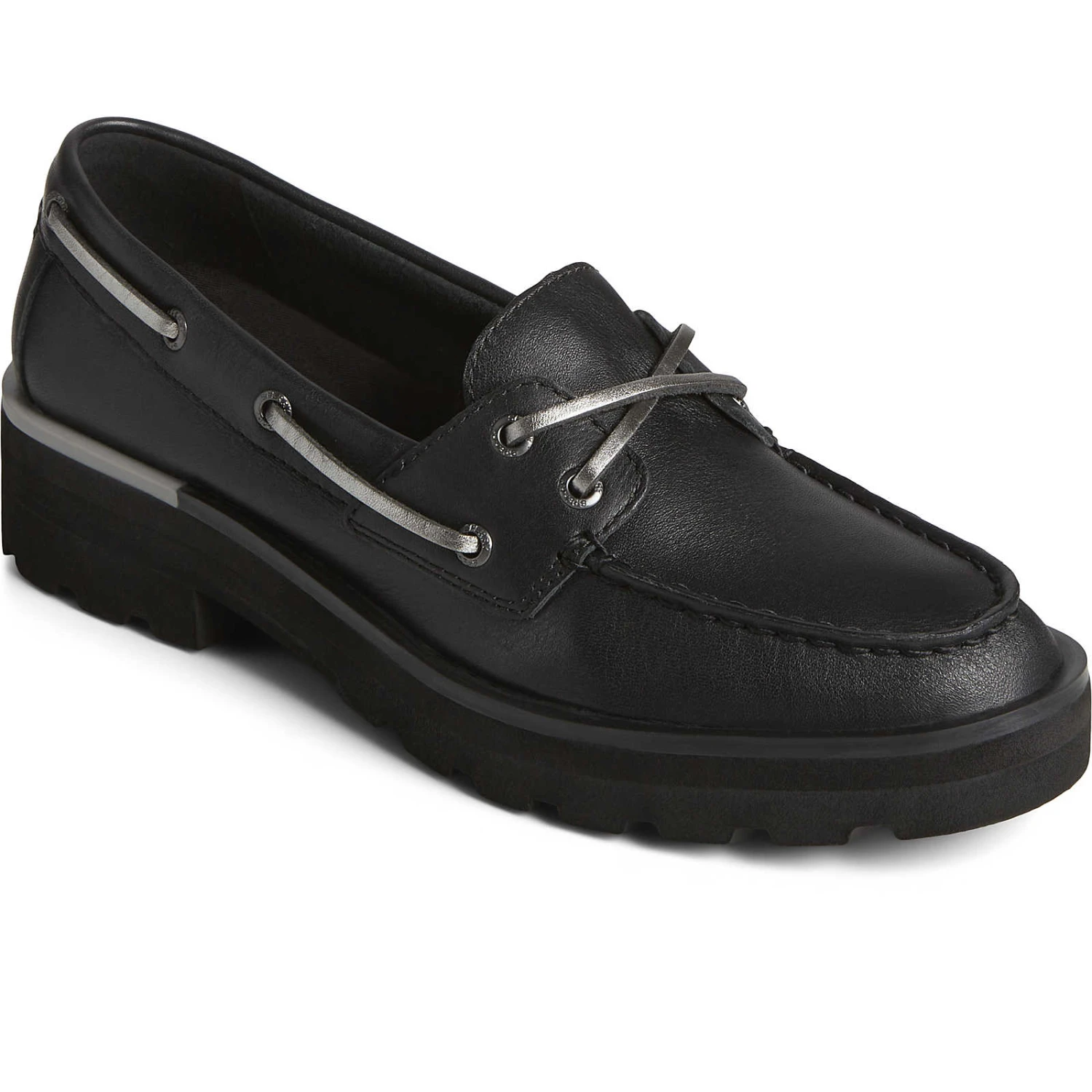 Sperry Top-Sider Women's Chunky Leather Boat Shoe Black 4 Sperry Top-Sider Women's Chunky Leather Boat Shoe Black - Image 2